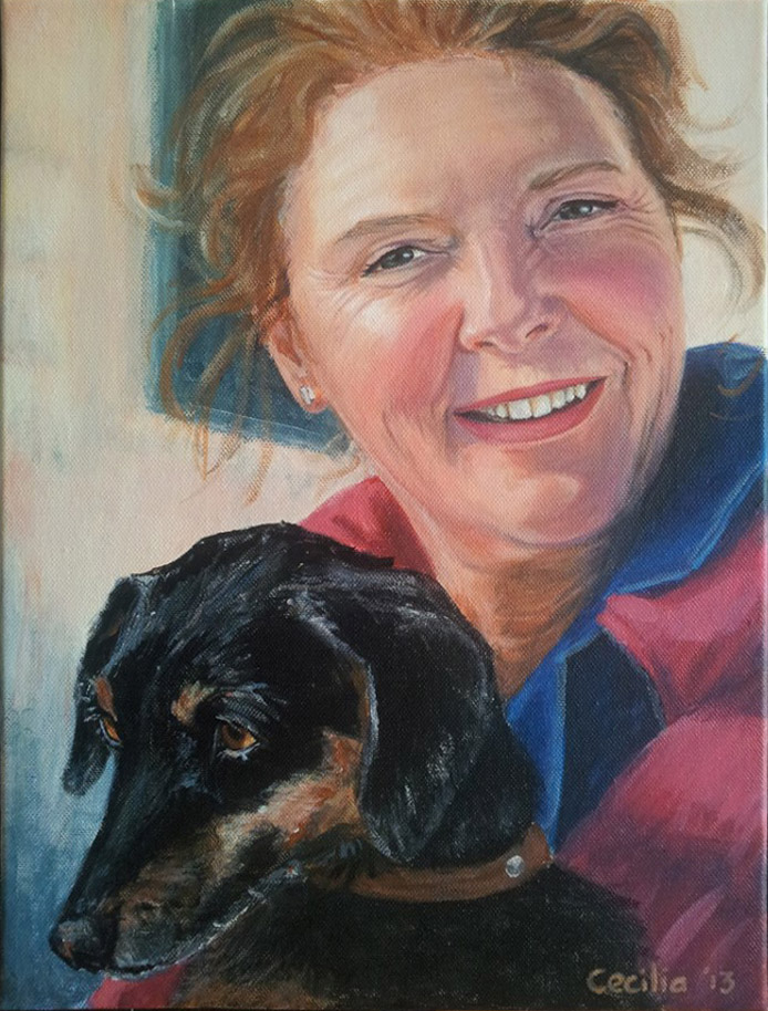 Portret van Eveline met haar hond